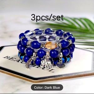 Beautiful blue 3 piece bracelet.